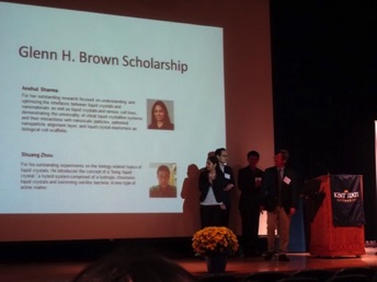 Anshul receiving the Glenn H. Brown Award. So proud of her. October 2015